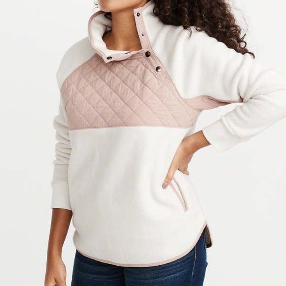 Abercrombie Asymmetrical Snap-Up Fleece Sz S
